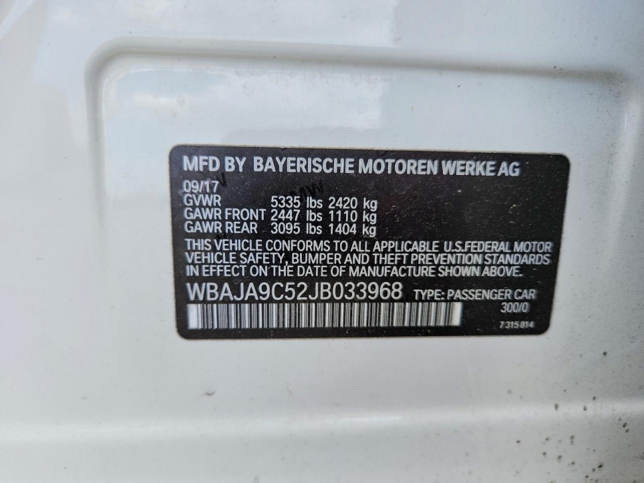 2018 BMW 5 SERIES