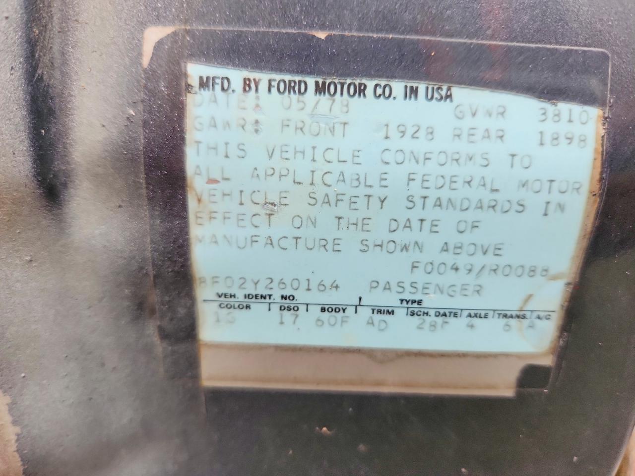 1978 FORD ALL Models