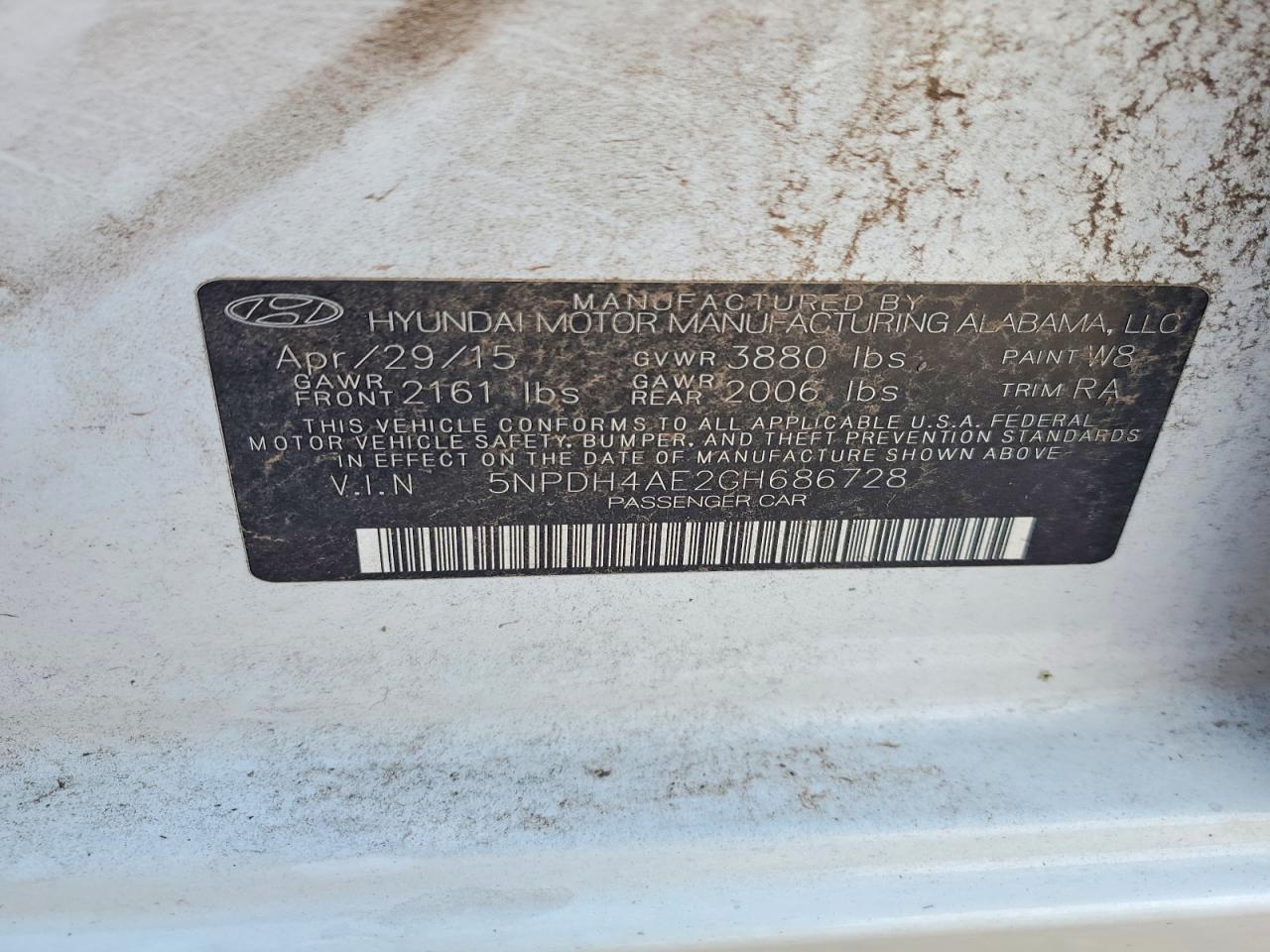 2016 HYUNDAI ELANTRA