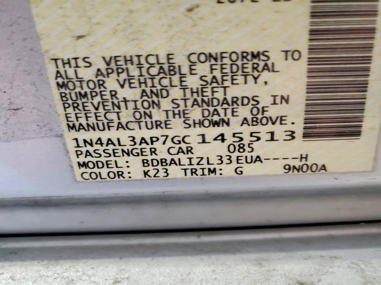 2016 NISSAN ALTIMA