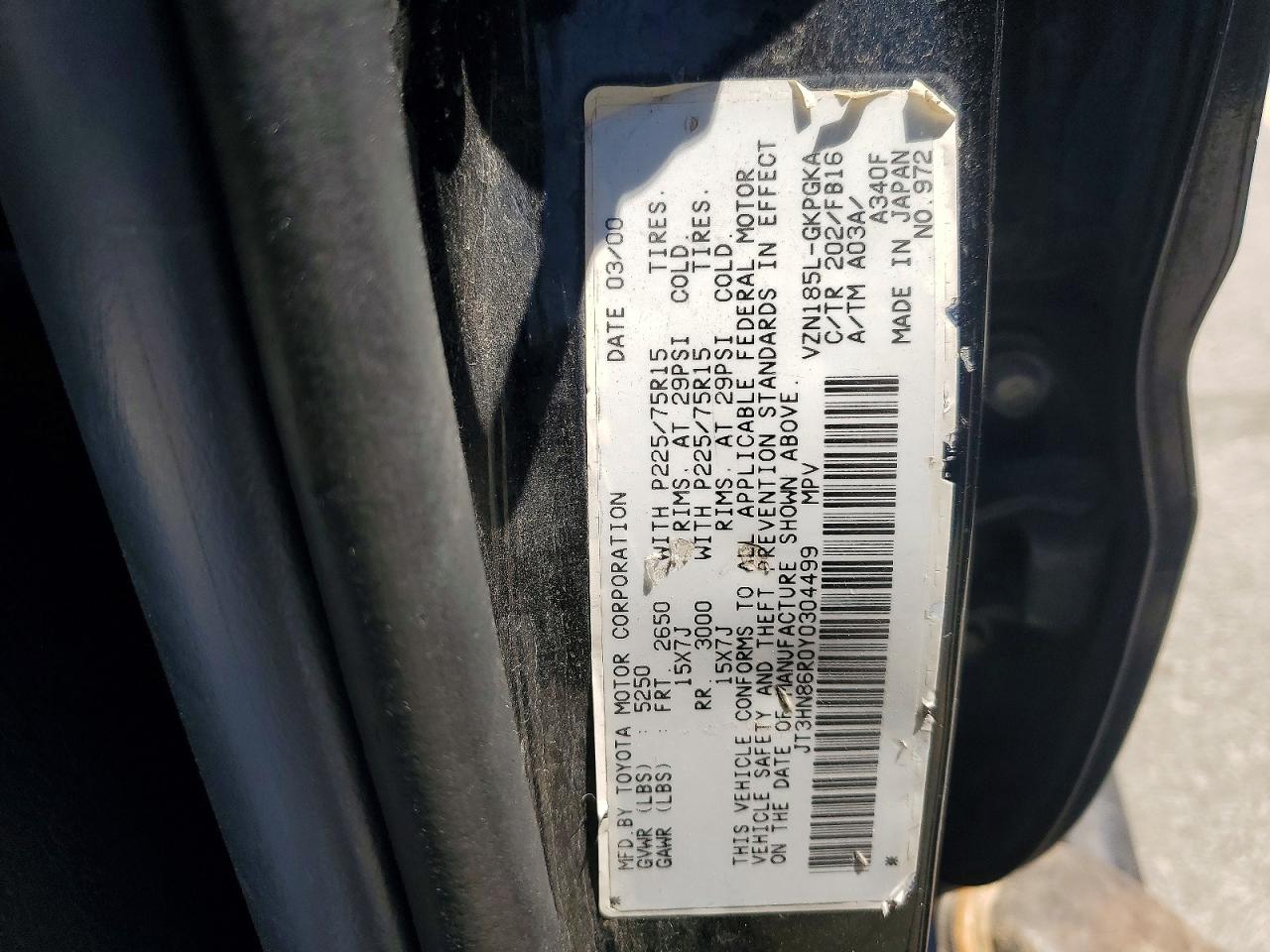 2000 TOYOTA 4RUNNER