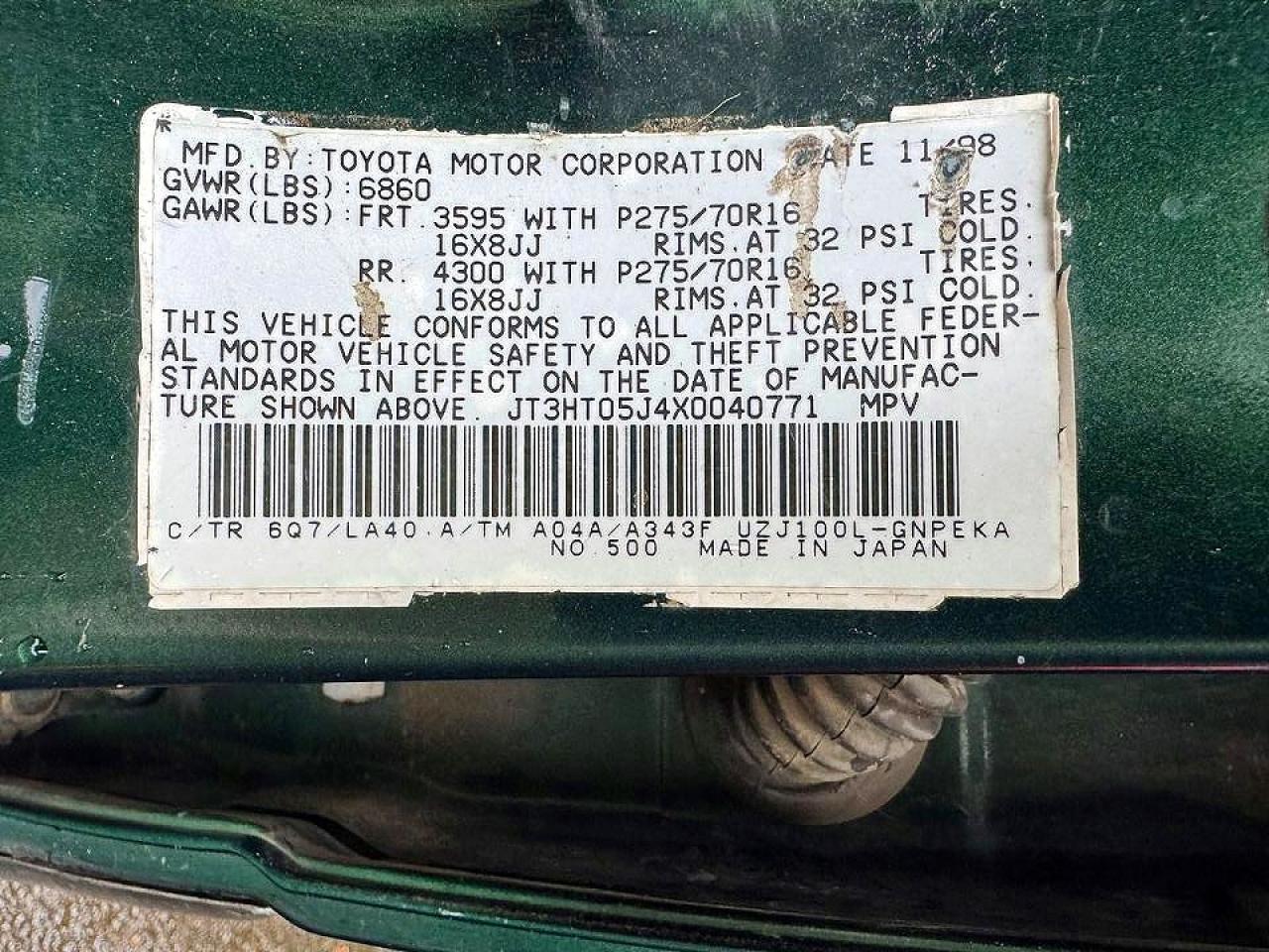 1999 TOYOTA LAND CRUIS