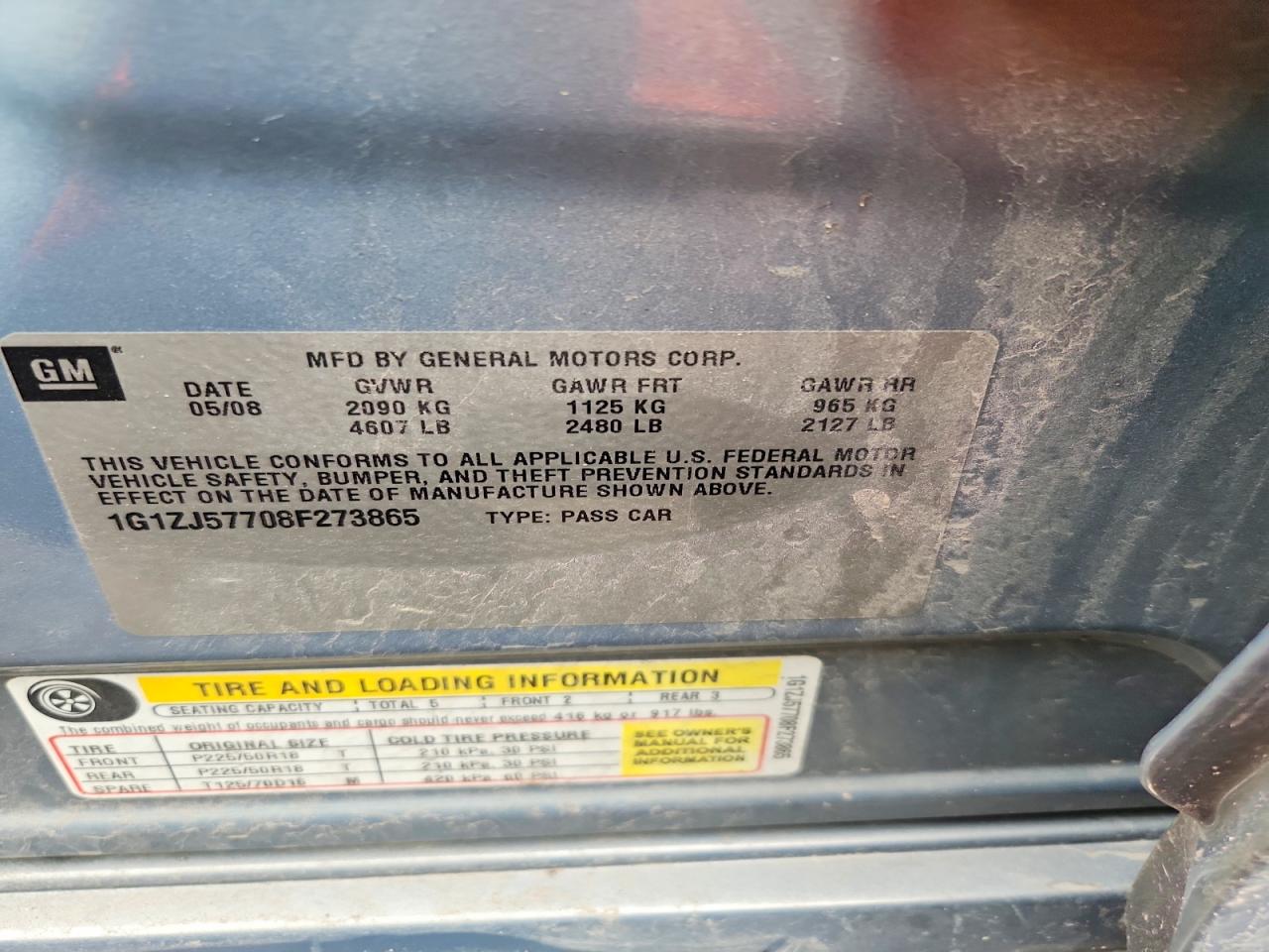 2008 CHEVROLET MALIBU