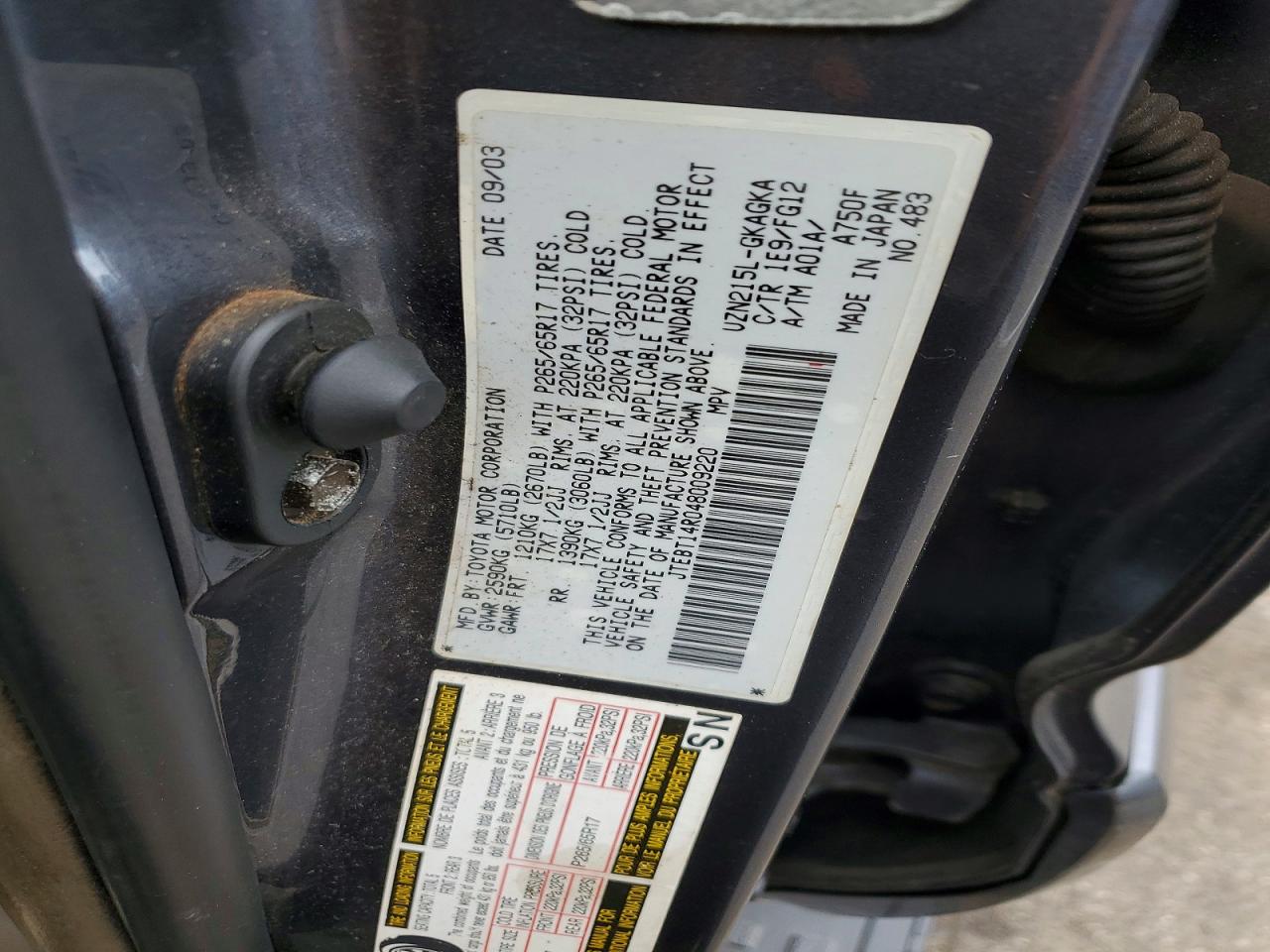 2004 TOYOTA 4RUNNER