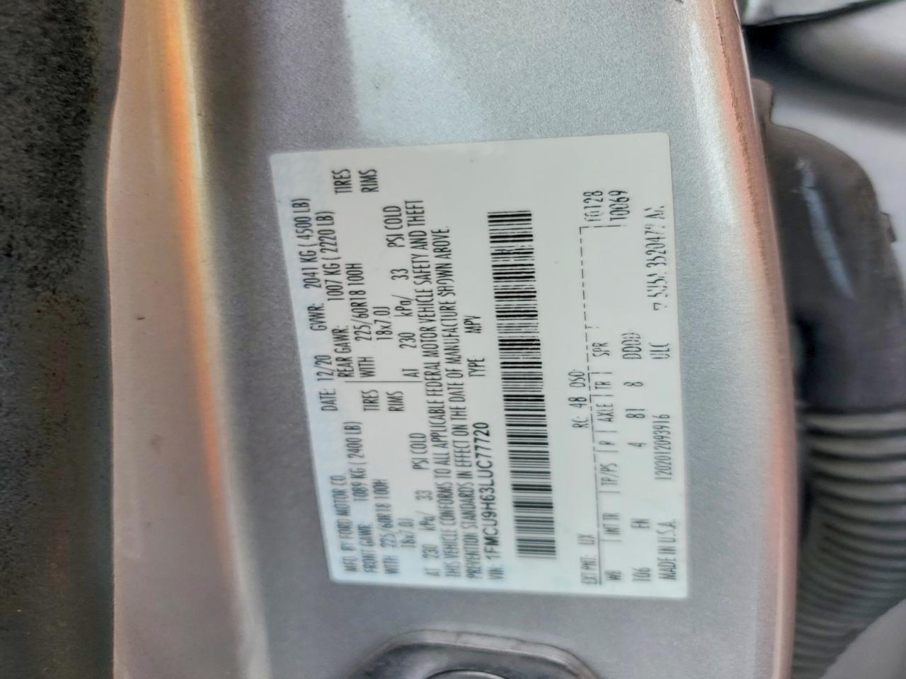2020 FORD ESCAPE