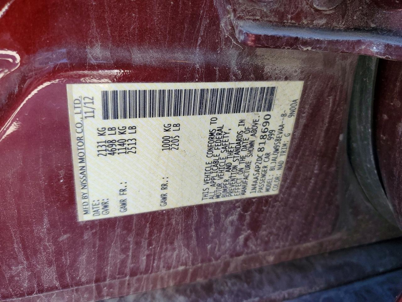 2013 NISSAN MAXIMA