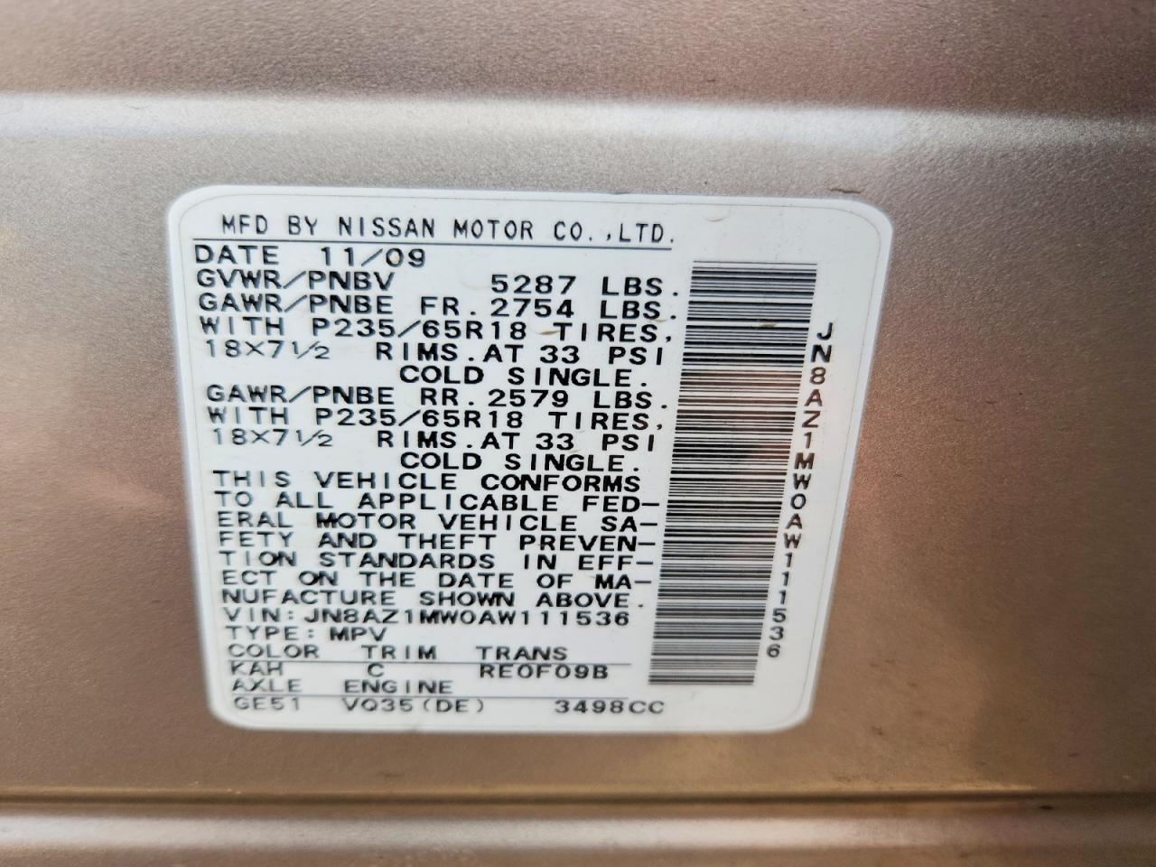 2010 NISSAN MURANO