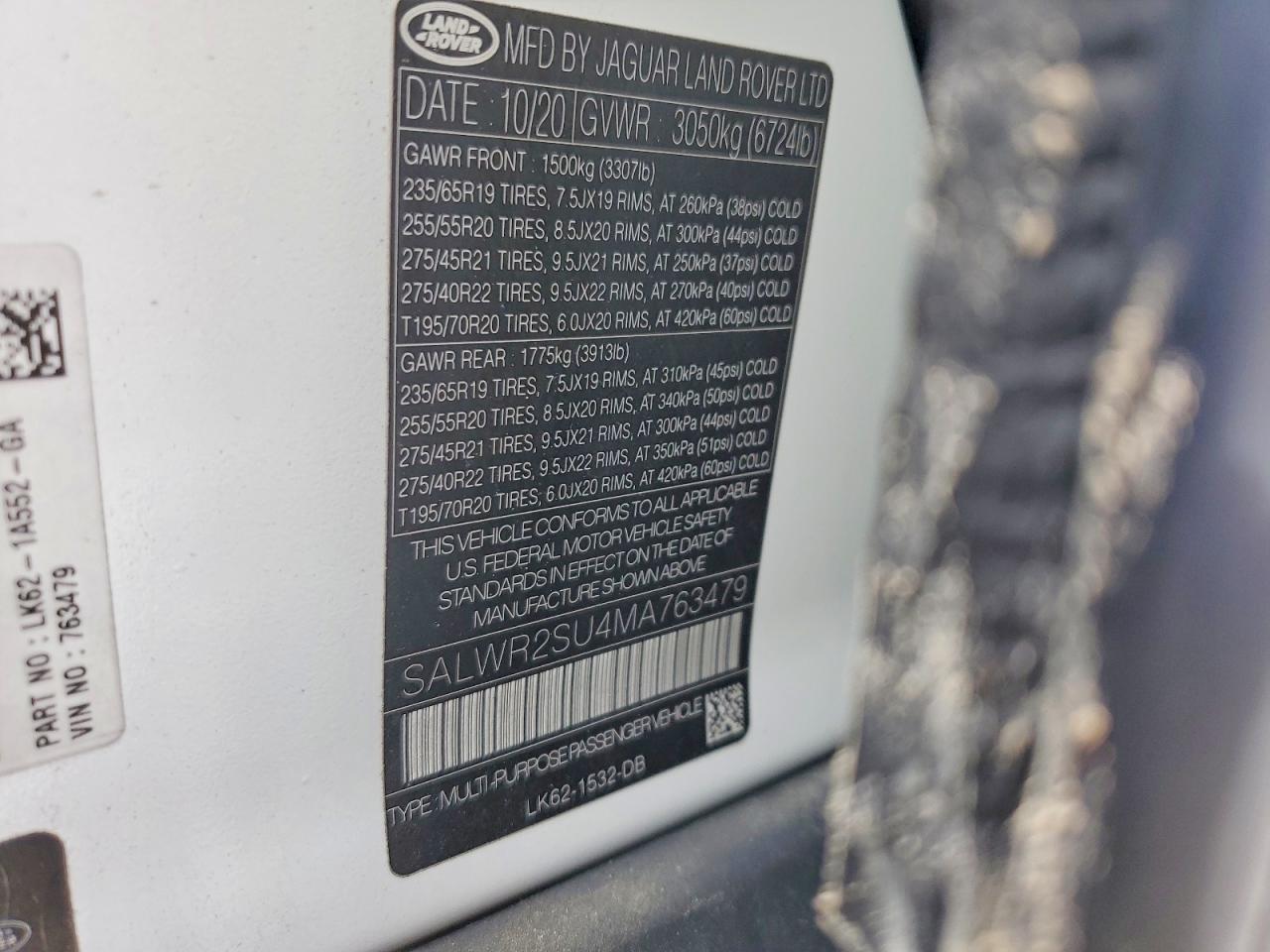 2021 LAND ROVER RANGEROVER