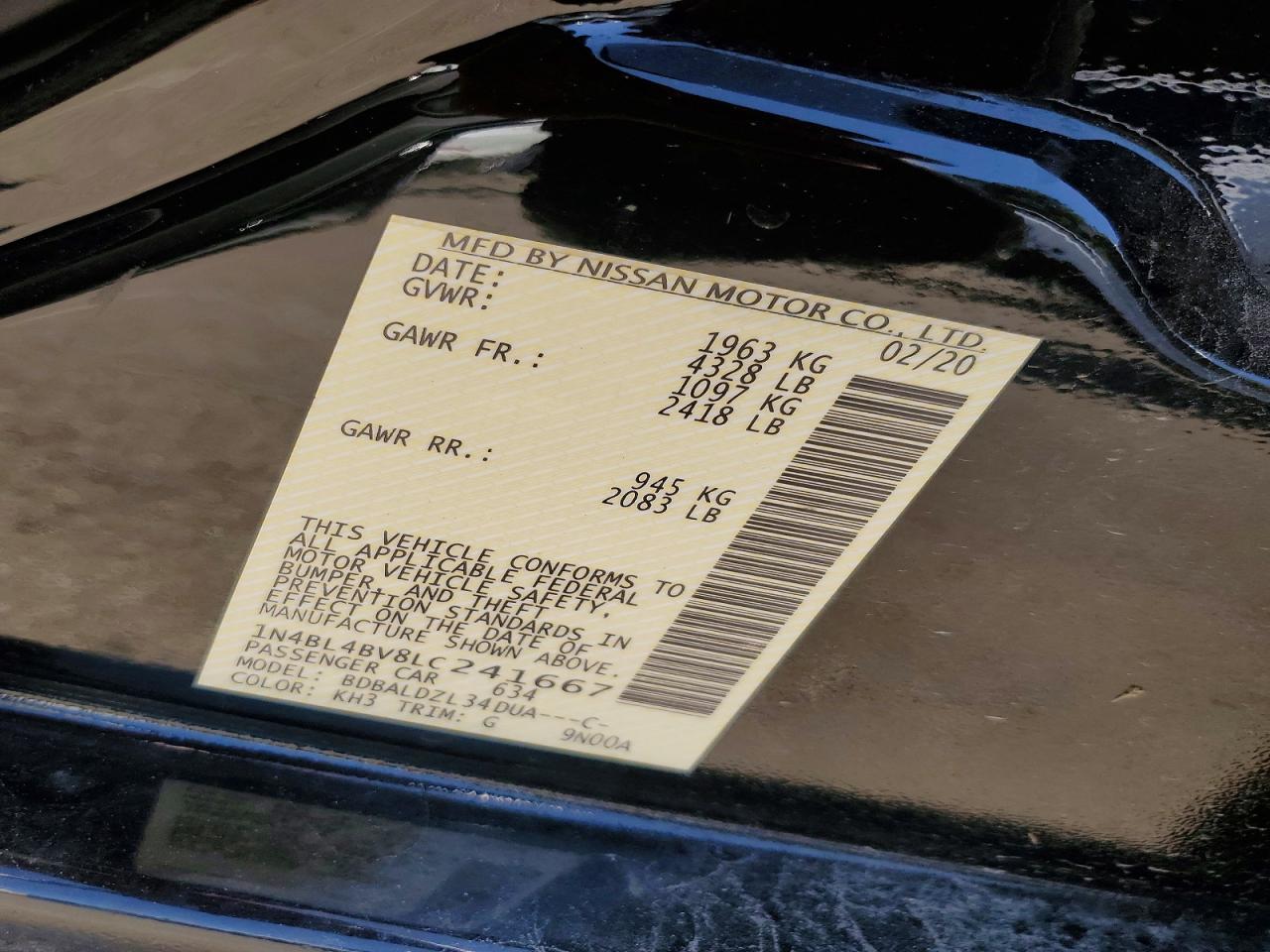 2020 NISSAN ALTIMA