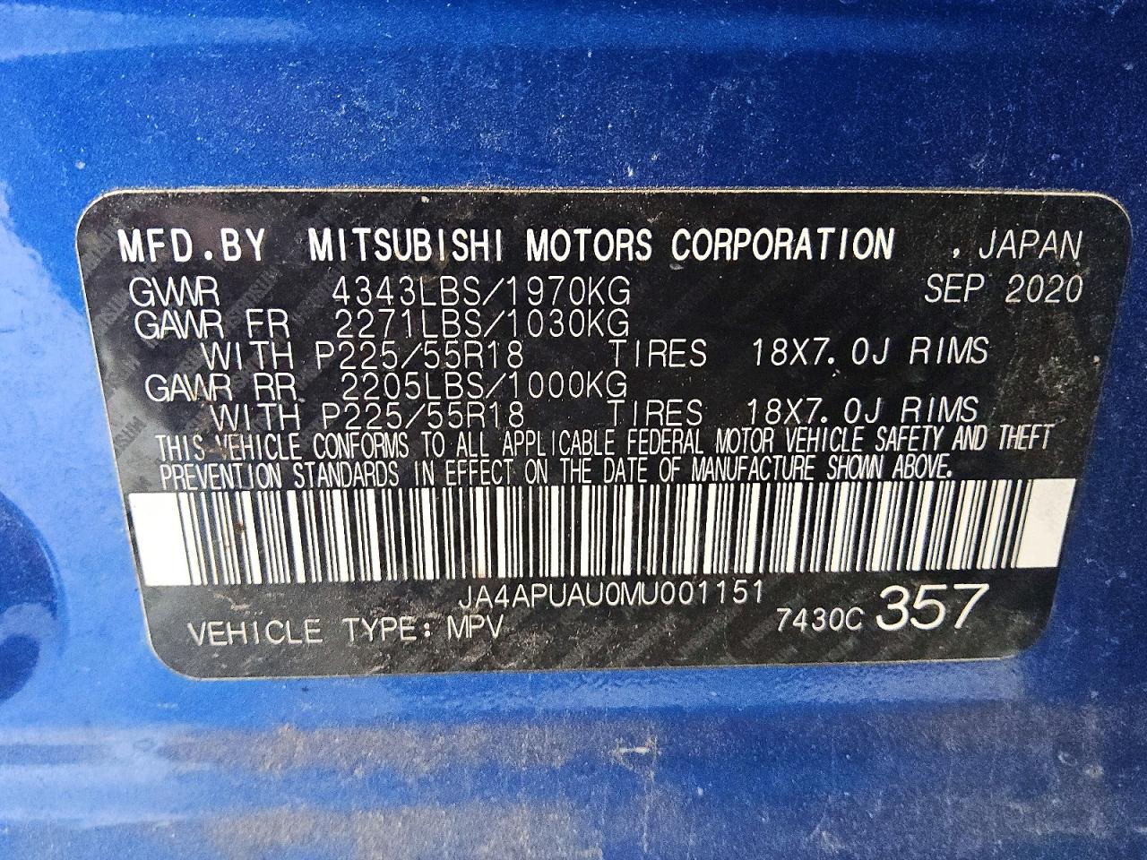2021 MITSUBISHI OUTLANDER