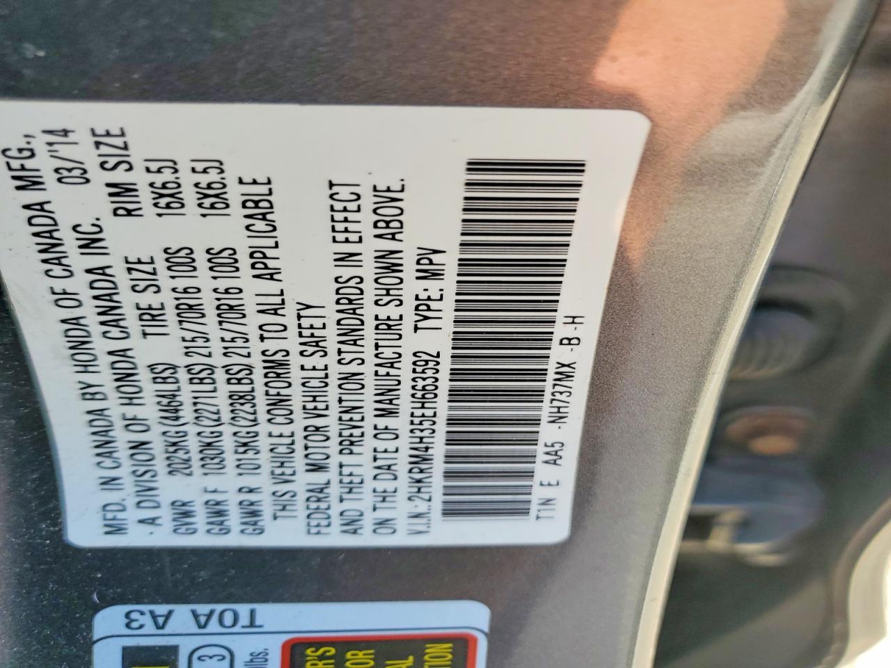 2014 HONDA CRV