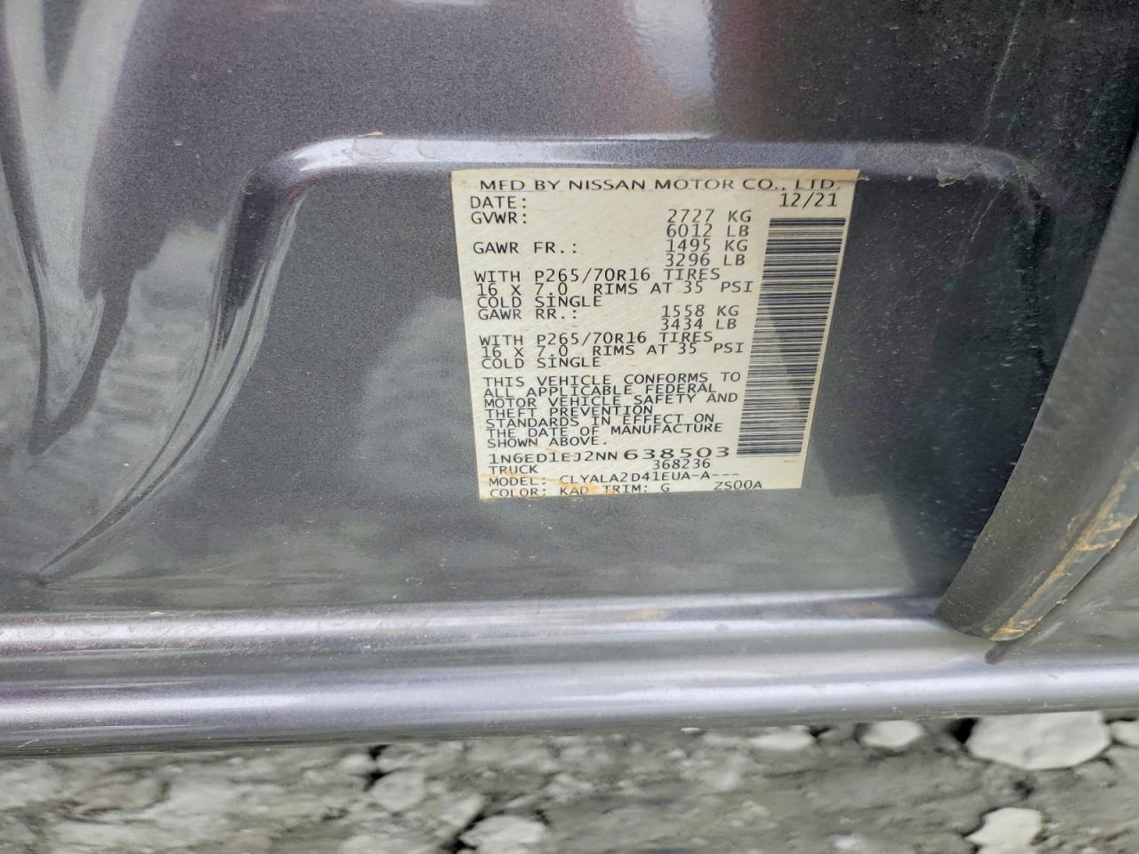 2022 NISSAN FRONTIER