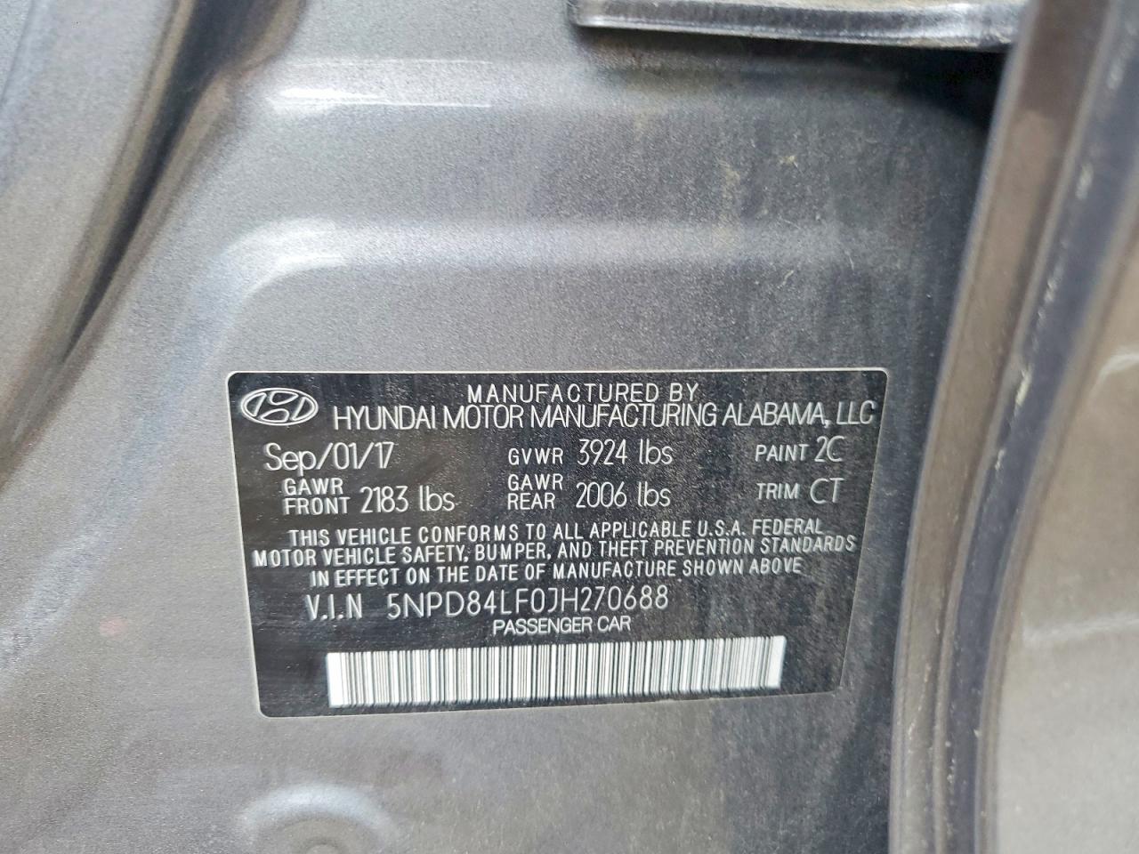 2018 HYUNDAI ELANTRA VA