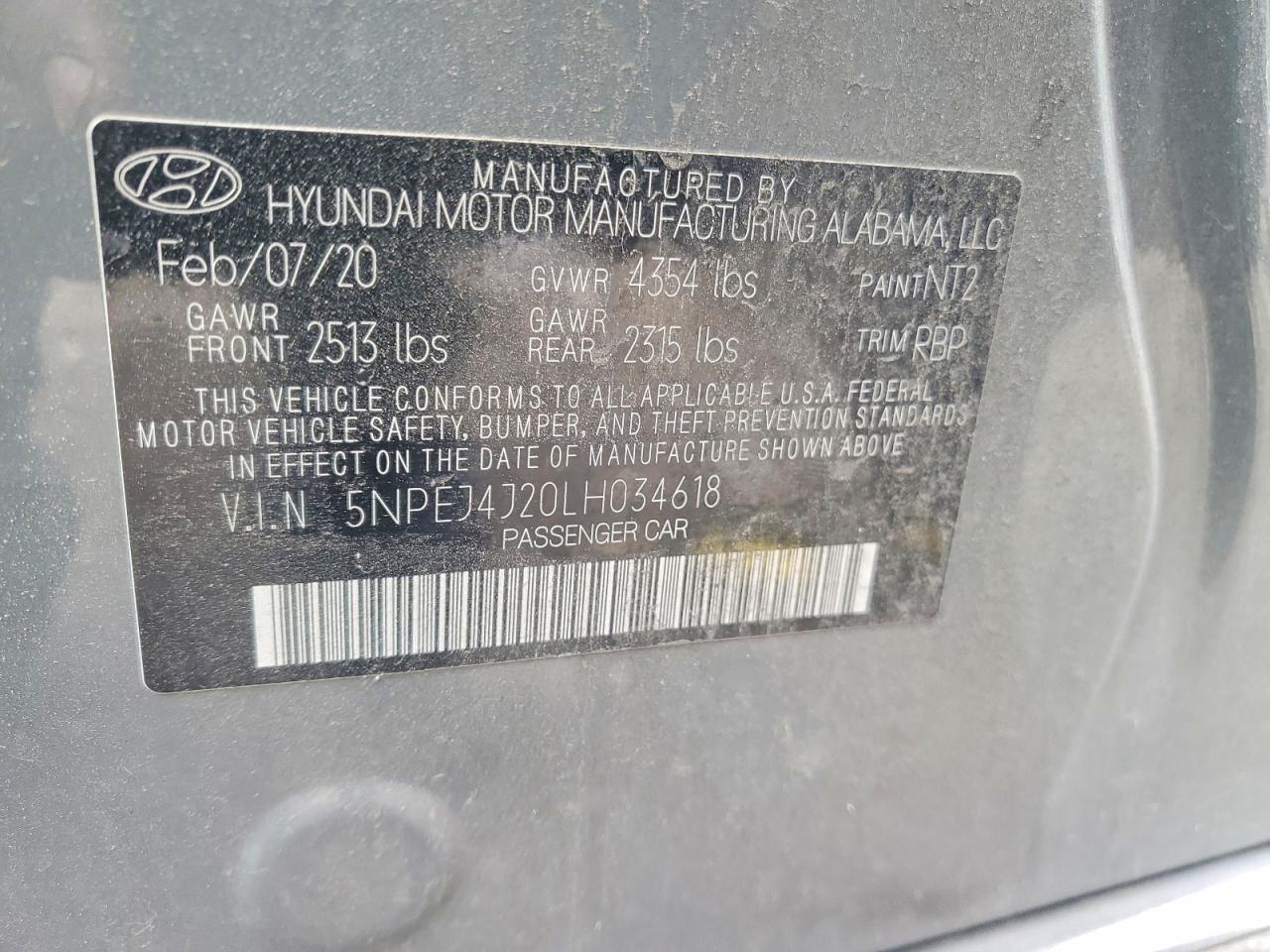 2020 HYUNDAI SONATA