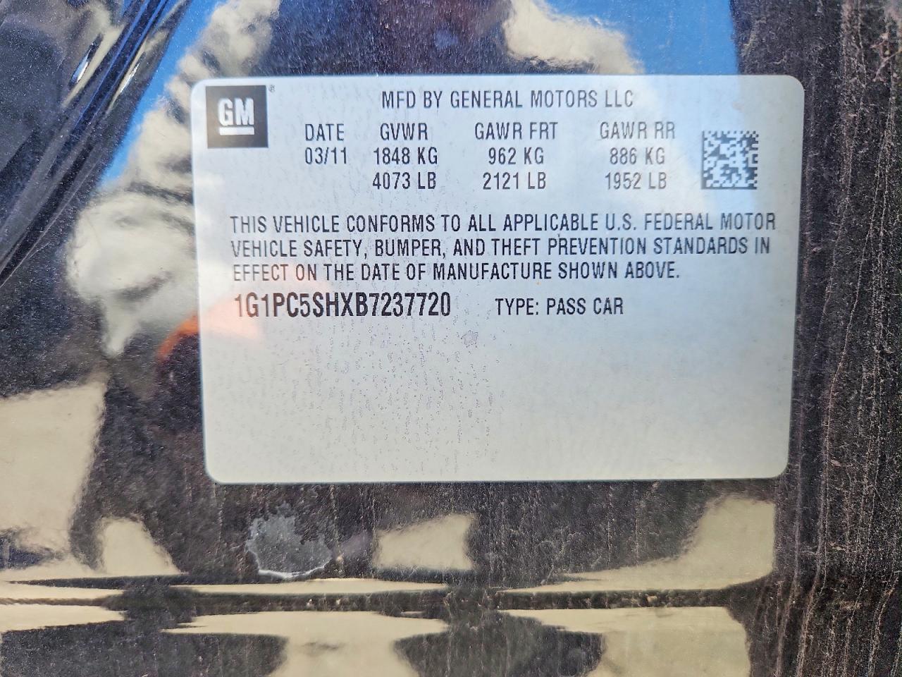 2011 CHEVROLET CRUZE