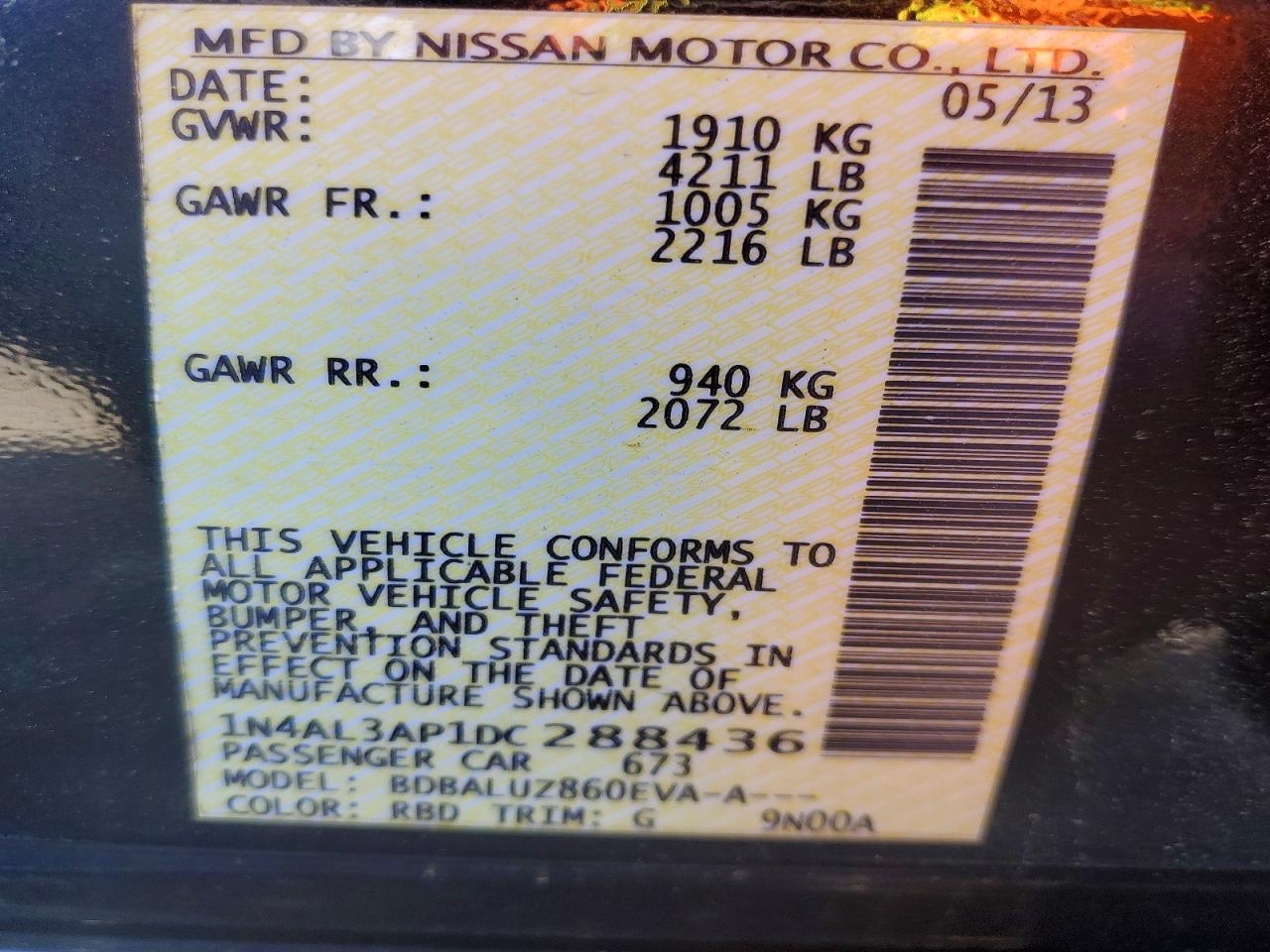 2013 NISSAN ALTIMA