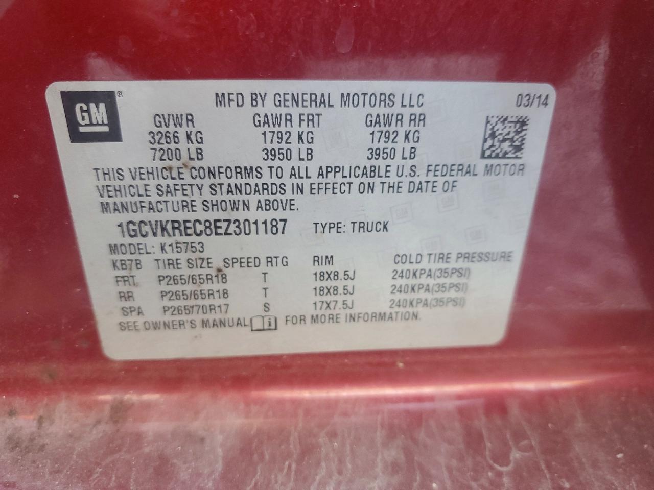 2014 CHEVROLET SILVERADO