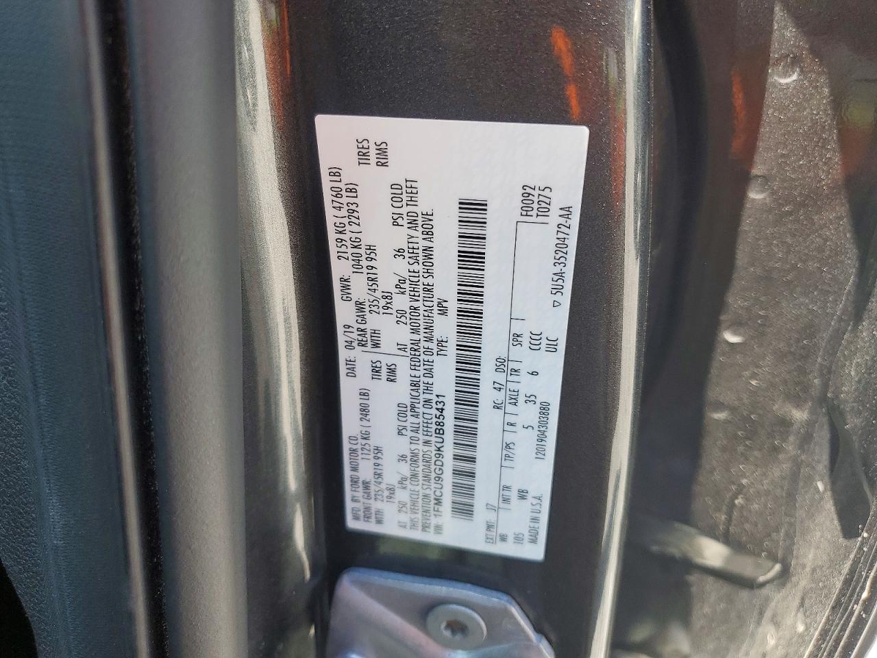 2019 FORD ESCAPE