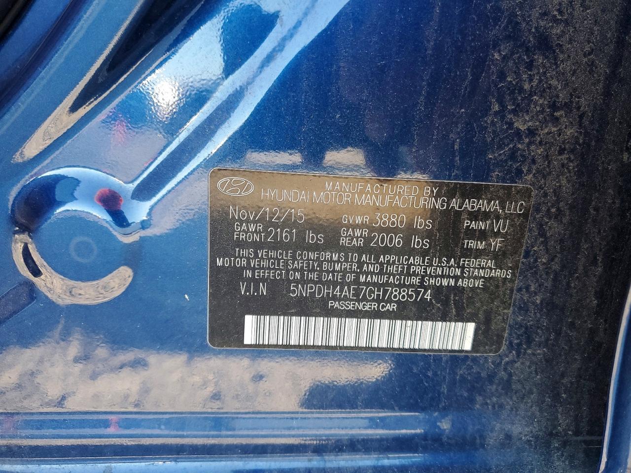 2016 HYUNDAI ELANTRA