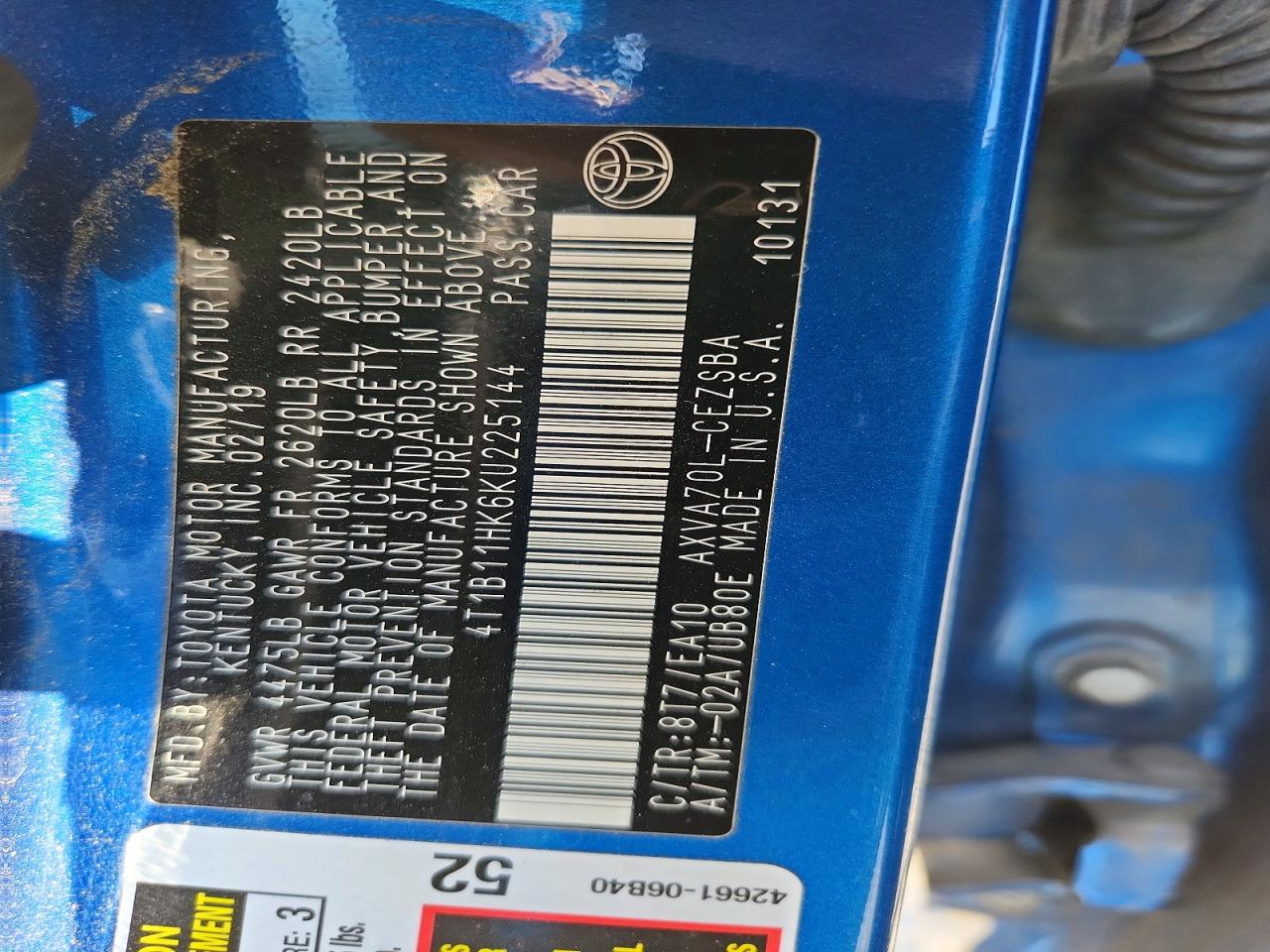 2019 TOYOTA CAMRY