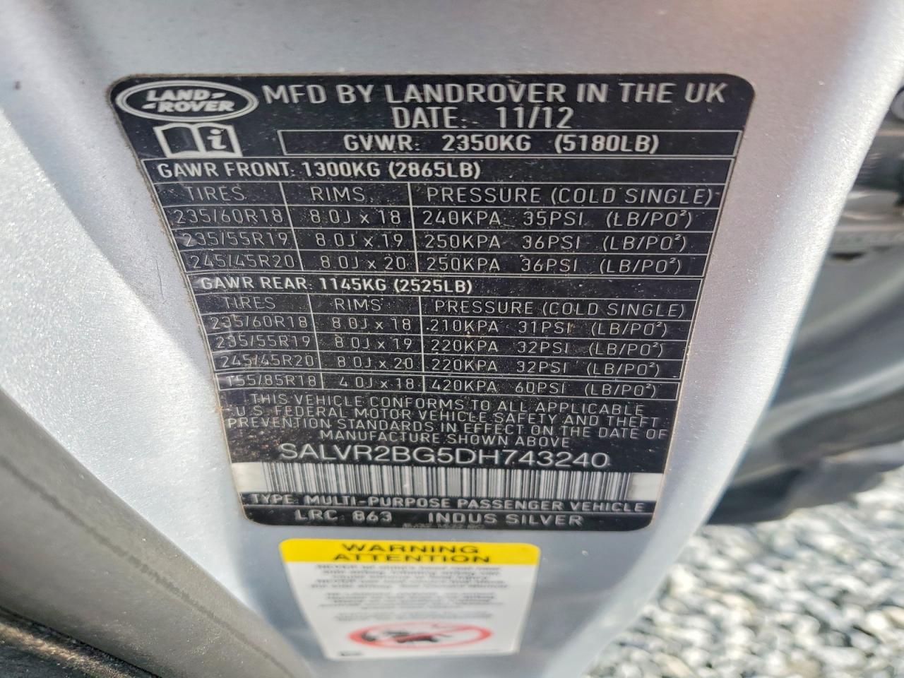 2013 LAND ROVER RANGEROVER