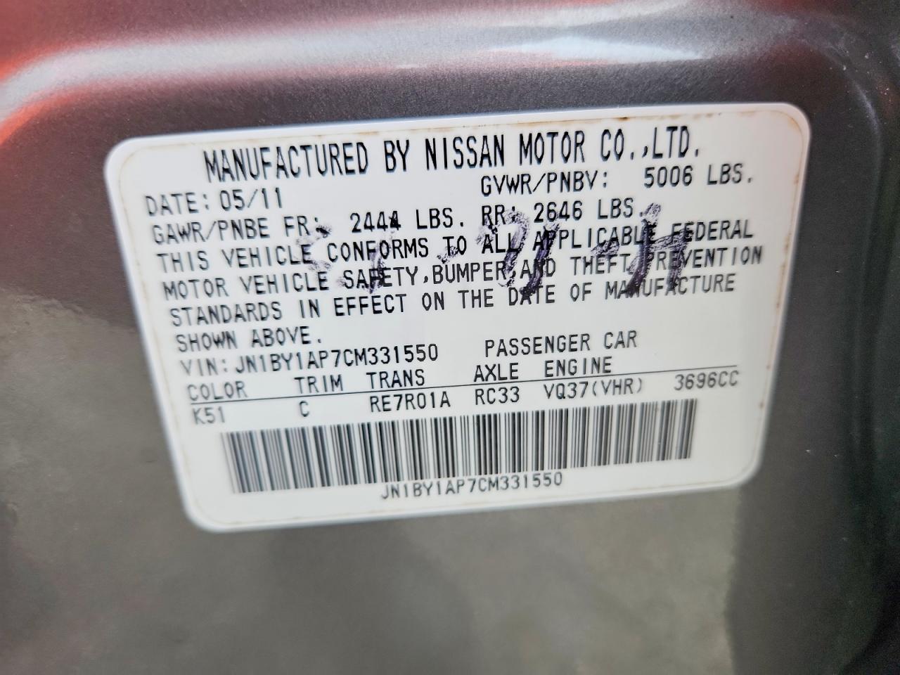 2012 INFINITI M37