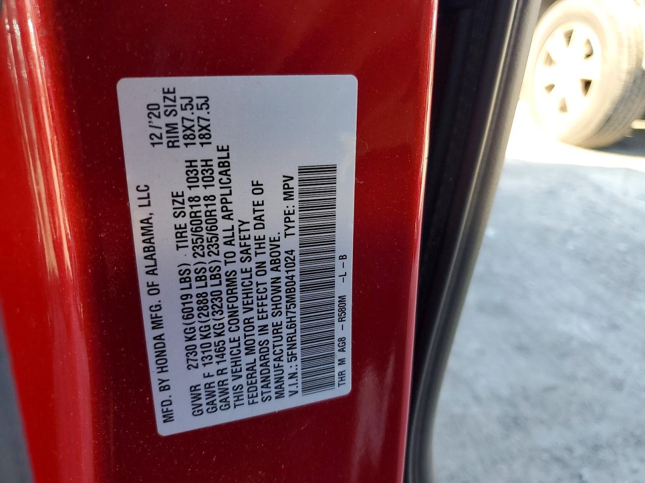 2021 HONDA ODYSSEY