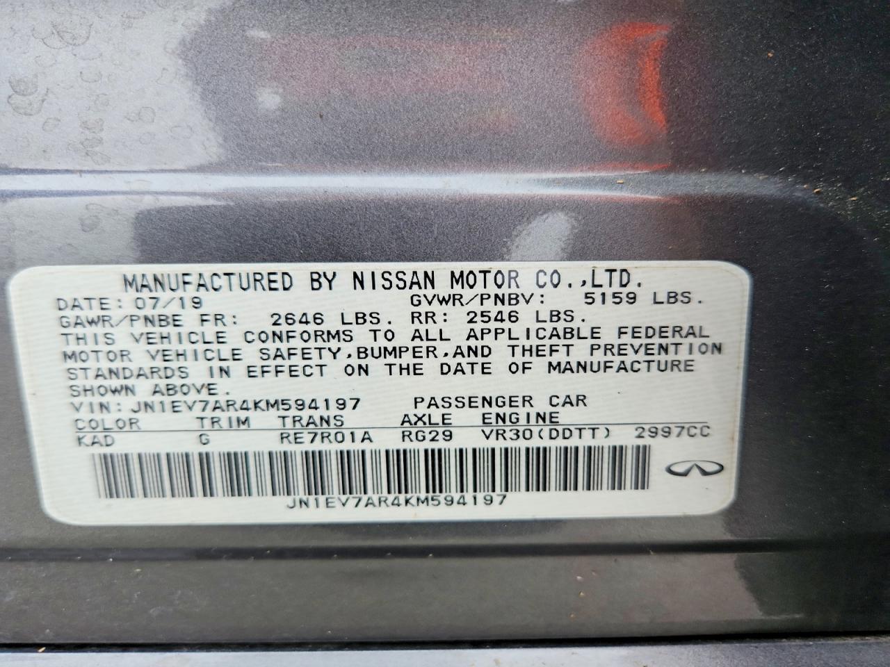 2019 INFINITI Q50