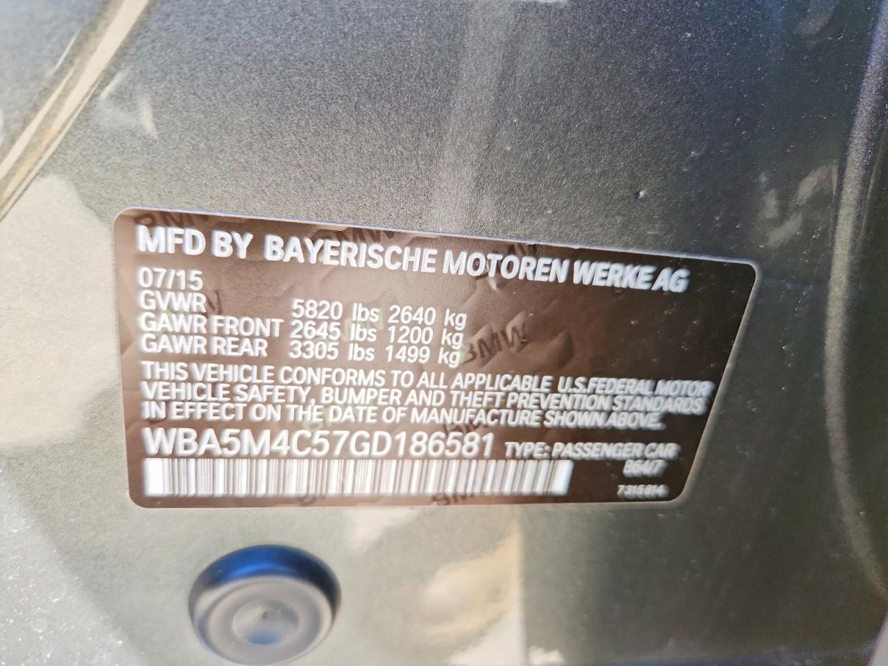 2016 BMW 5 SERIES