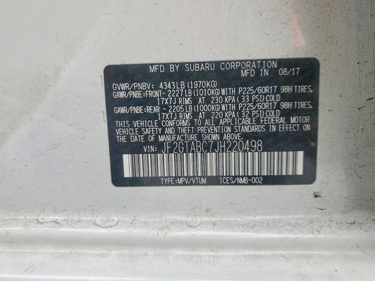 2018 SUBARU CROSSTREK