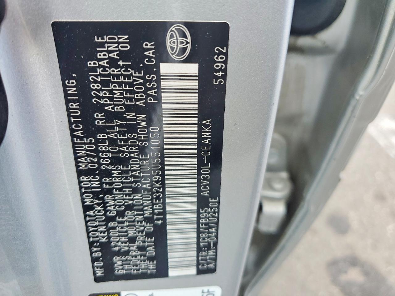 2005 TOYOTA CAMRY