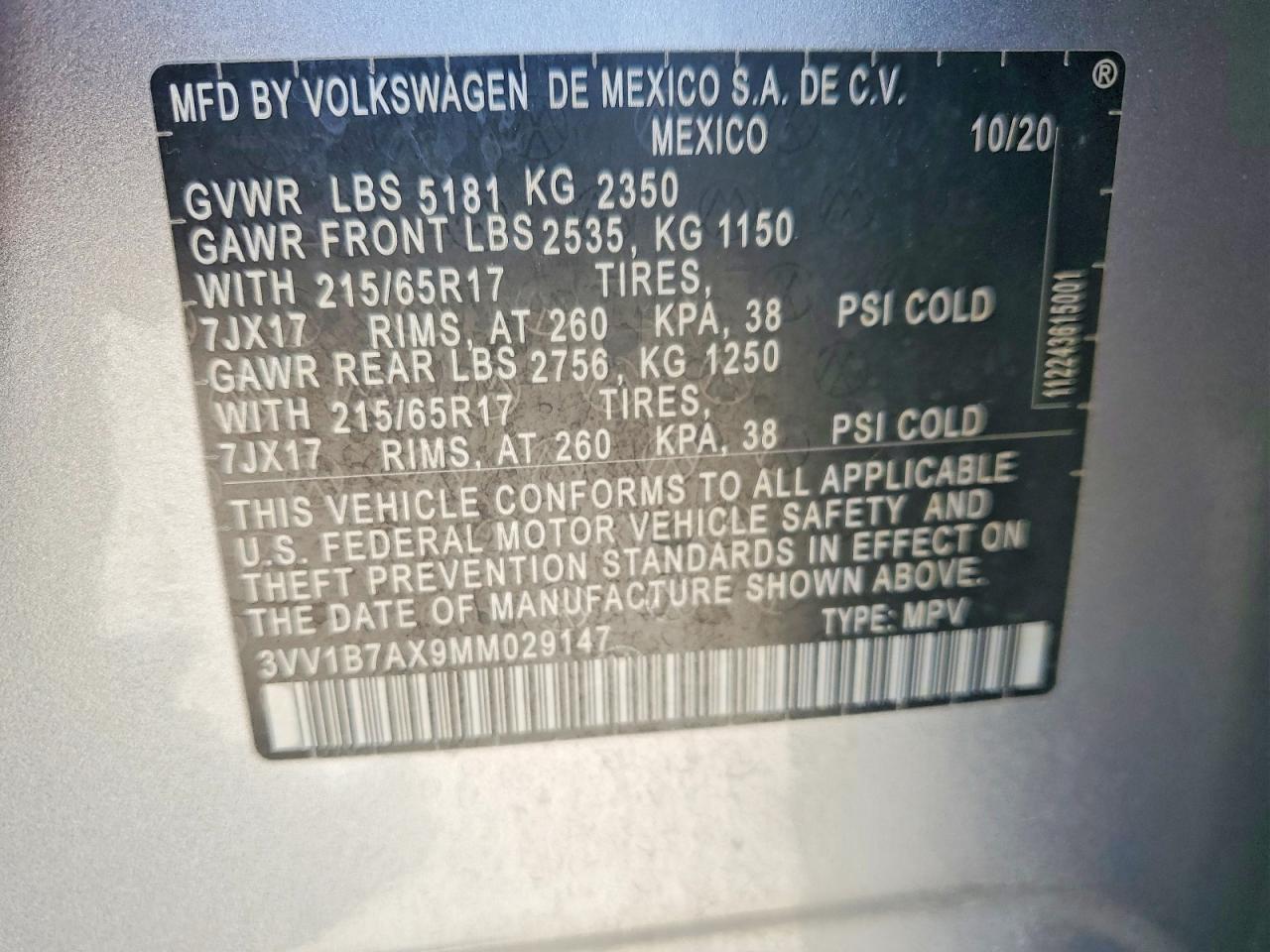 2021 VOLKSWAGEN TIGUAN