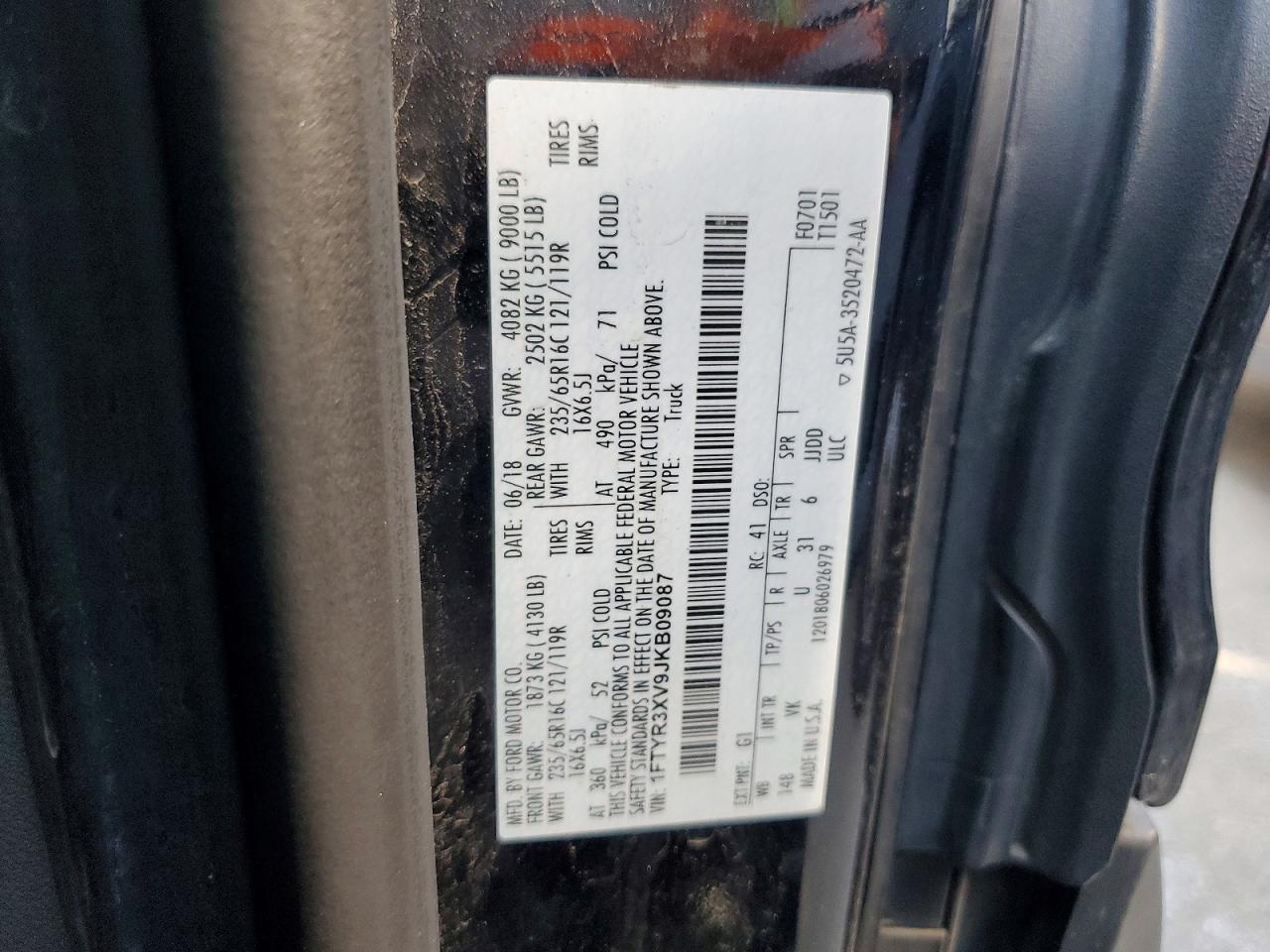 2018 FORD TRANSIT