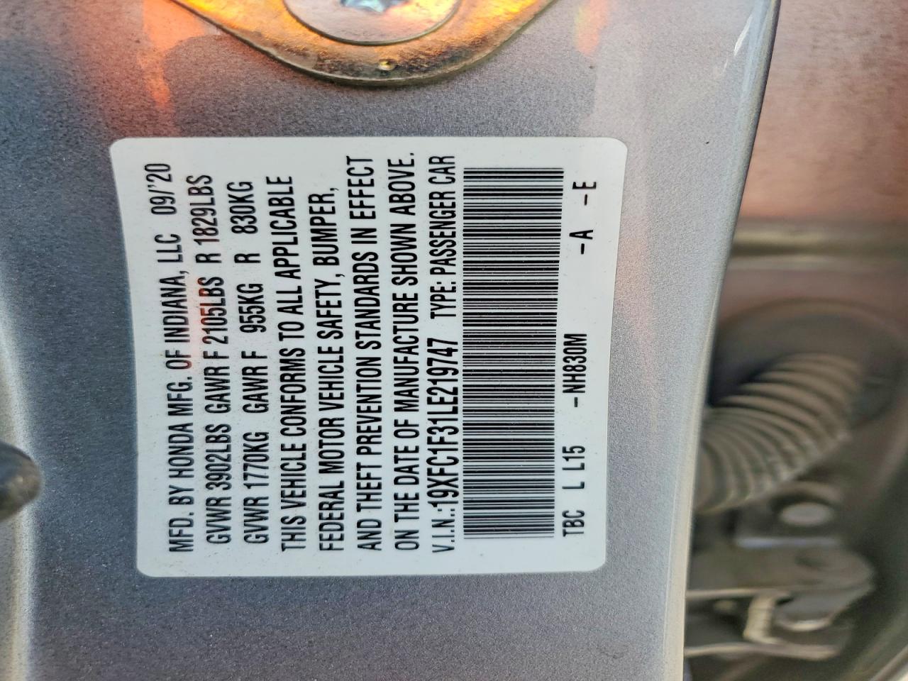 2020 HONDA CIVIC