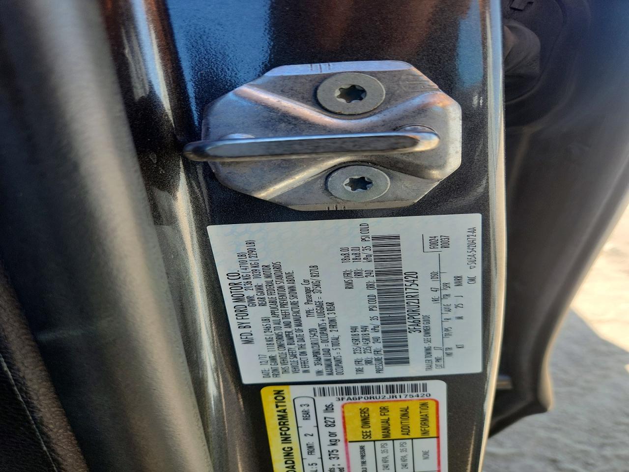 2018 FORD FUSION