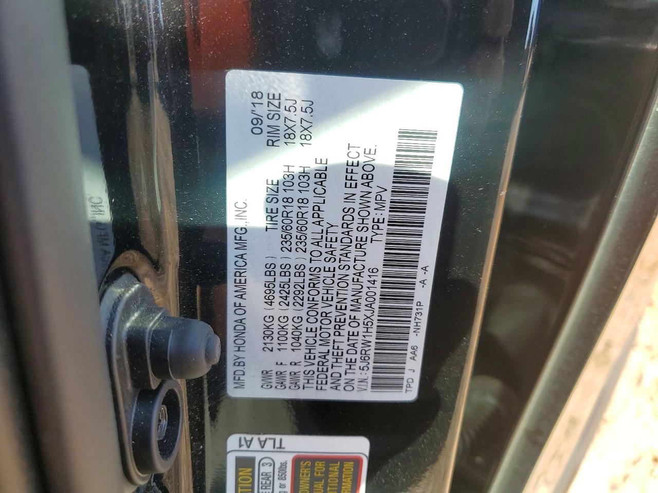 2018 HONDA CRV