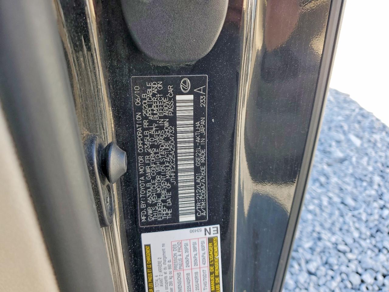 2010 LEXUS IS
