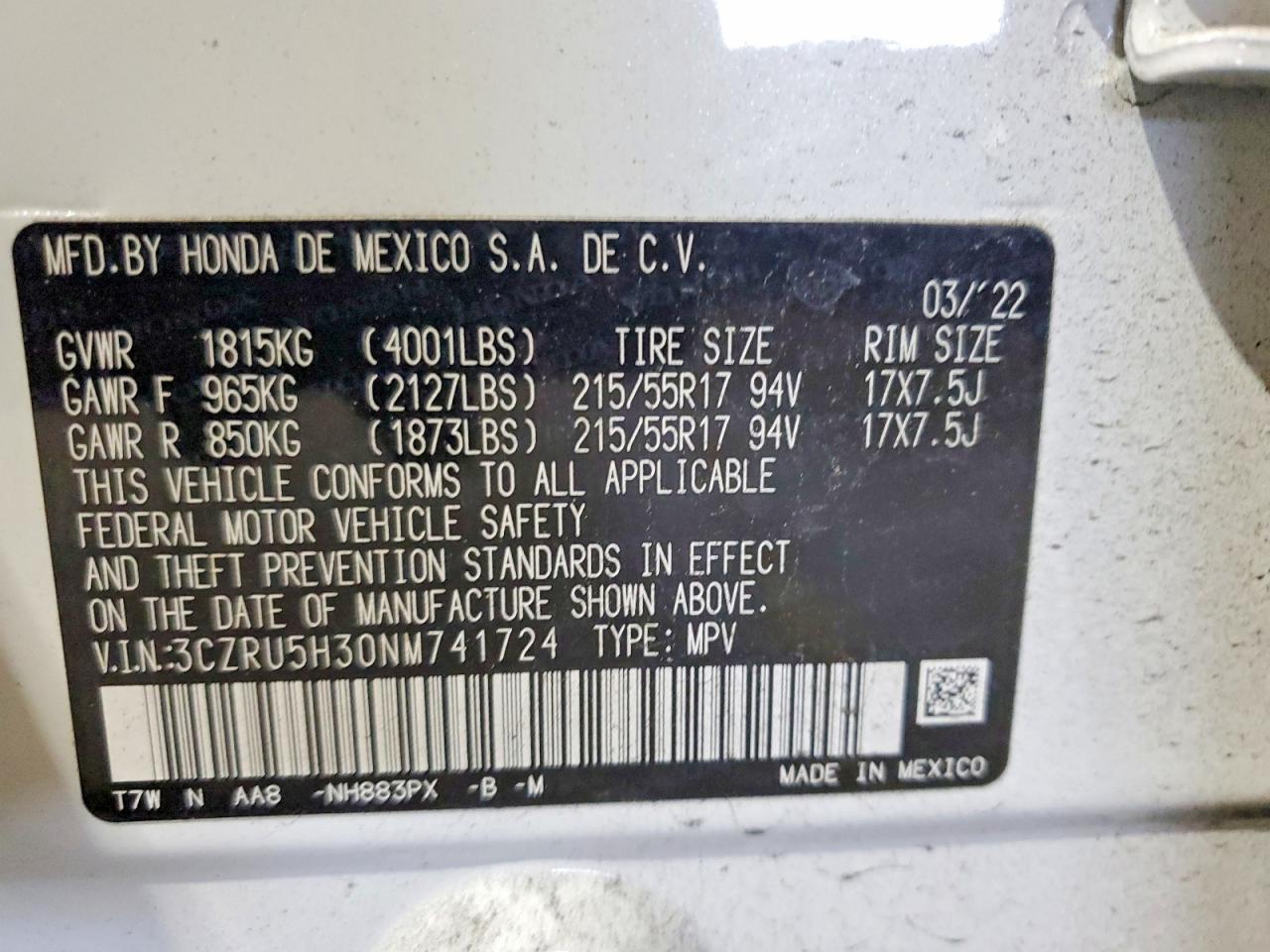 2022 HONDA HR-V