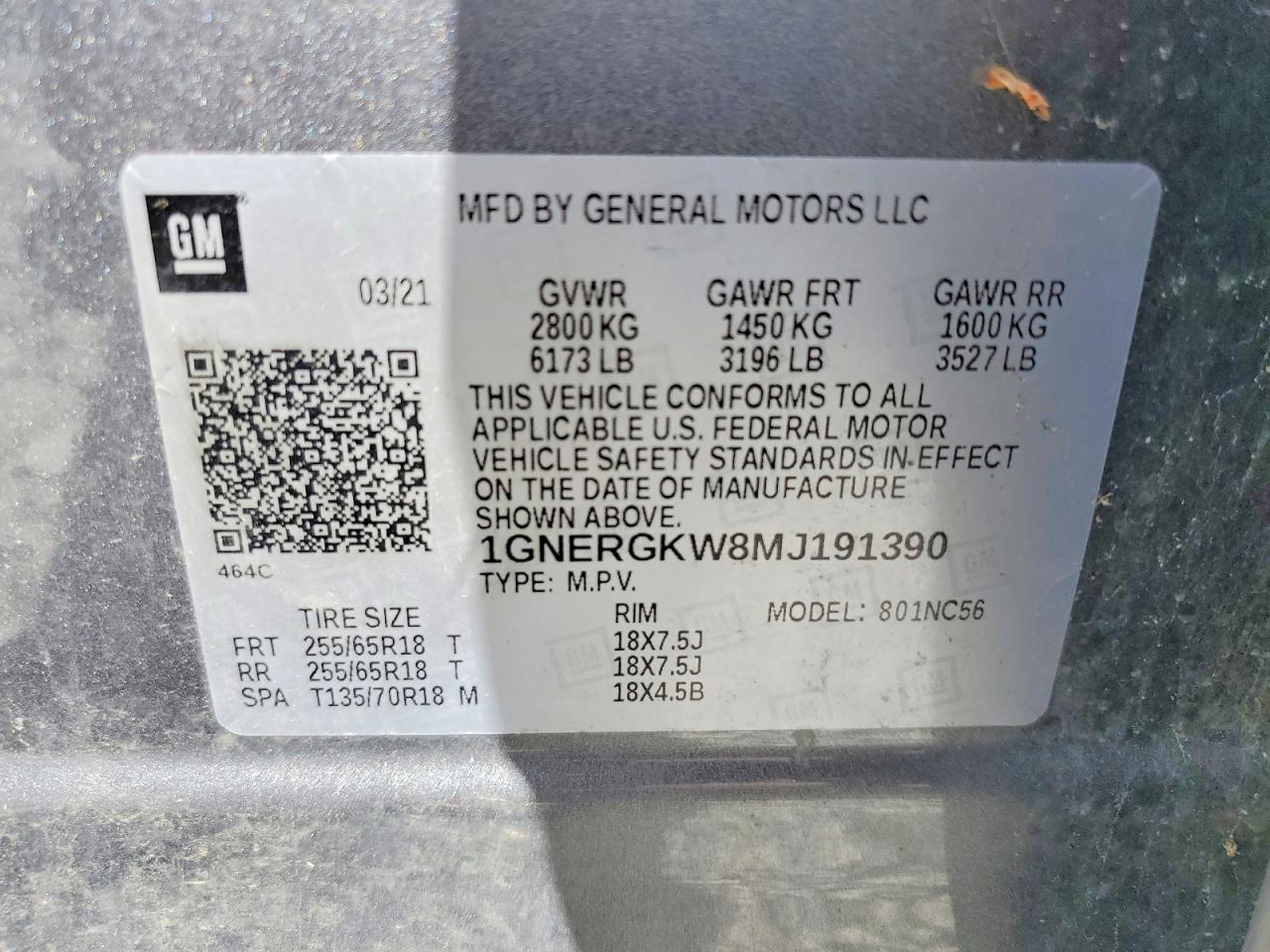 2021 CHEVROLET TRAVERSE