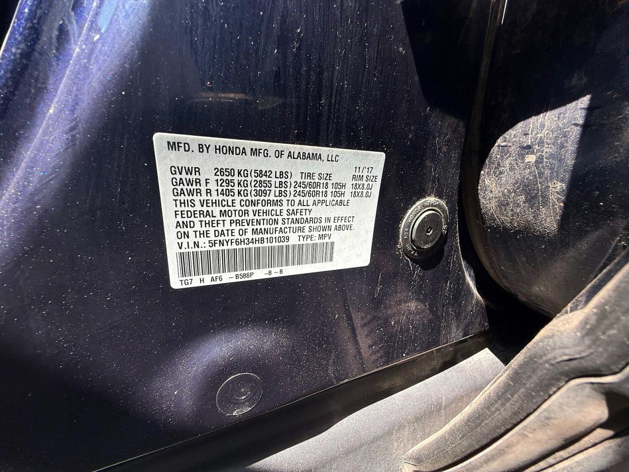 2017 HONDA PILOT