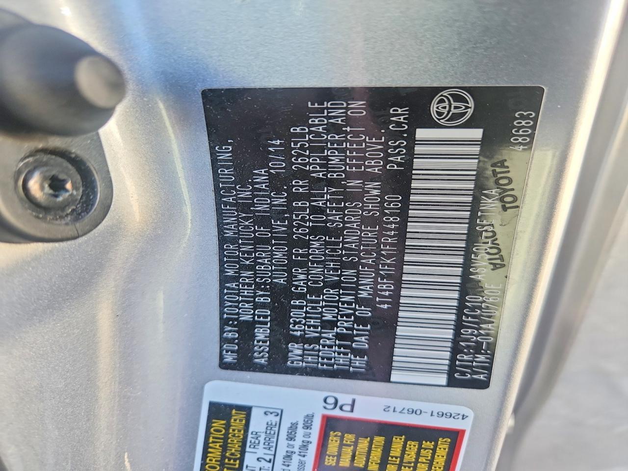 2015 TOYOTA CAMRY