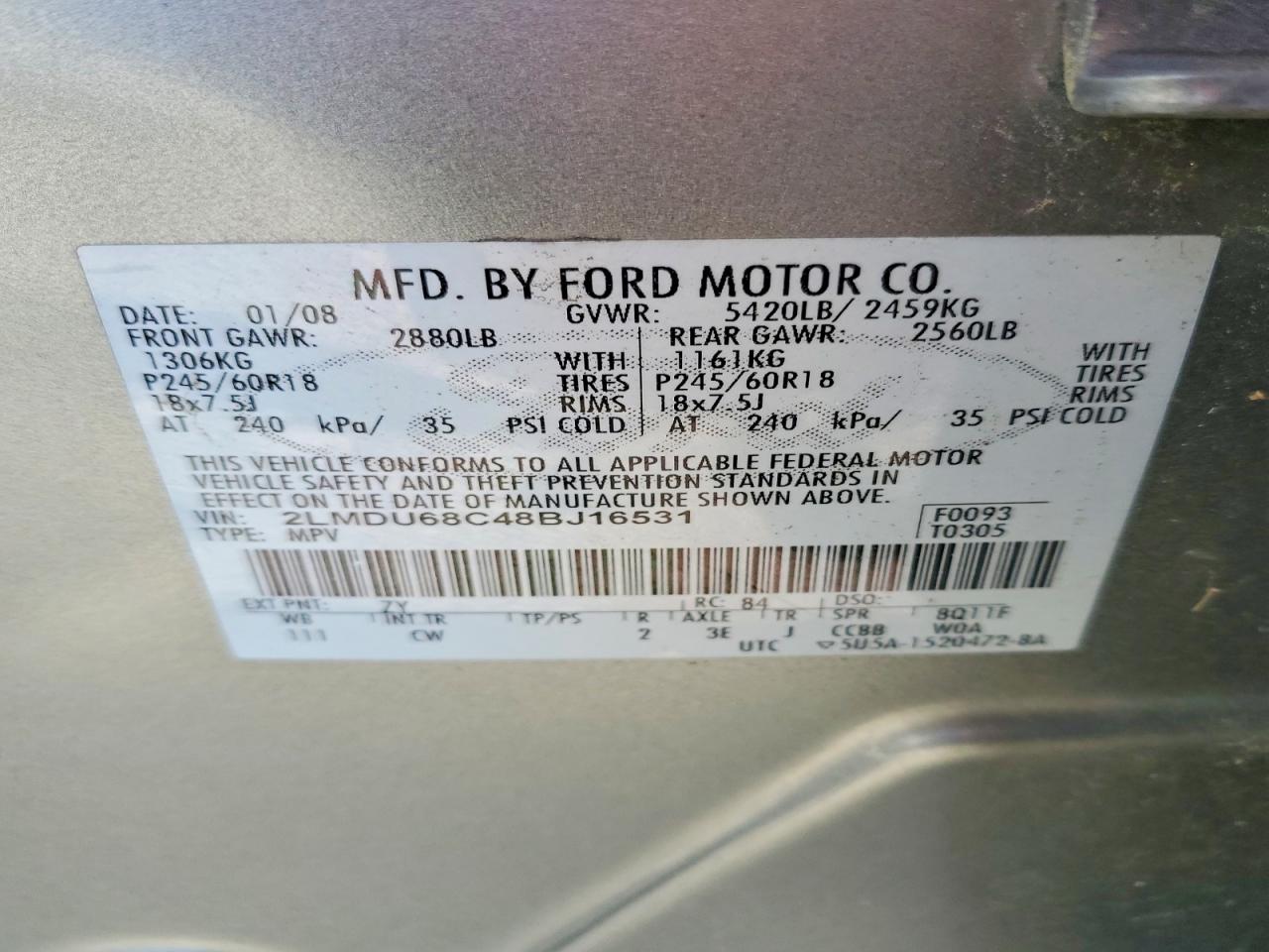 2008 LINCOLN MKX