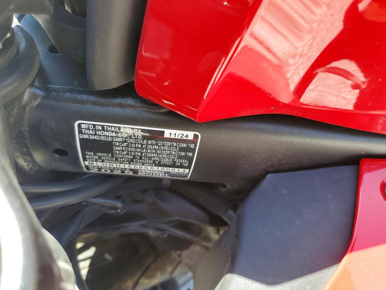 2025 HONDA CBR CYCLE