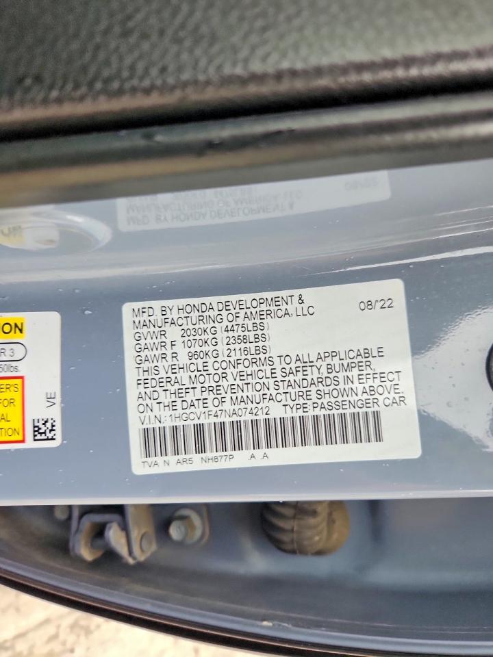 2022 HONDA ACCORD