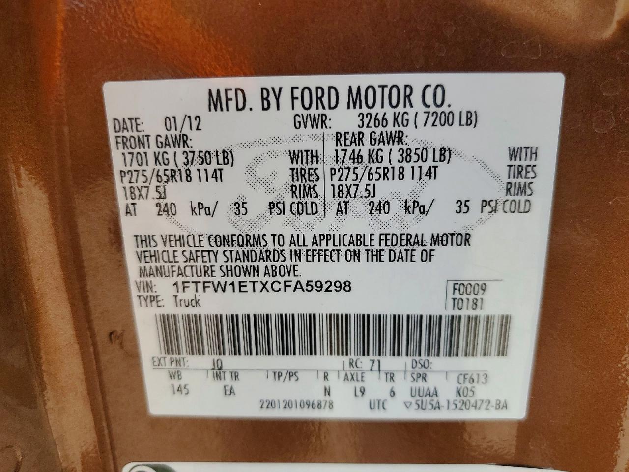 2012 FORD F-150