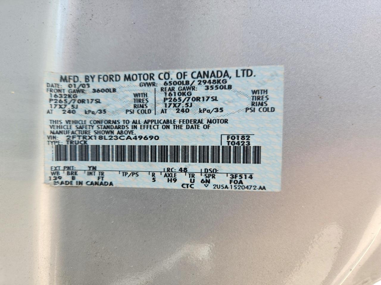 2003 FORD F150