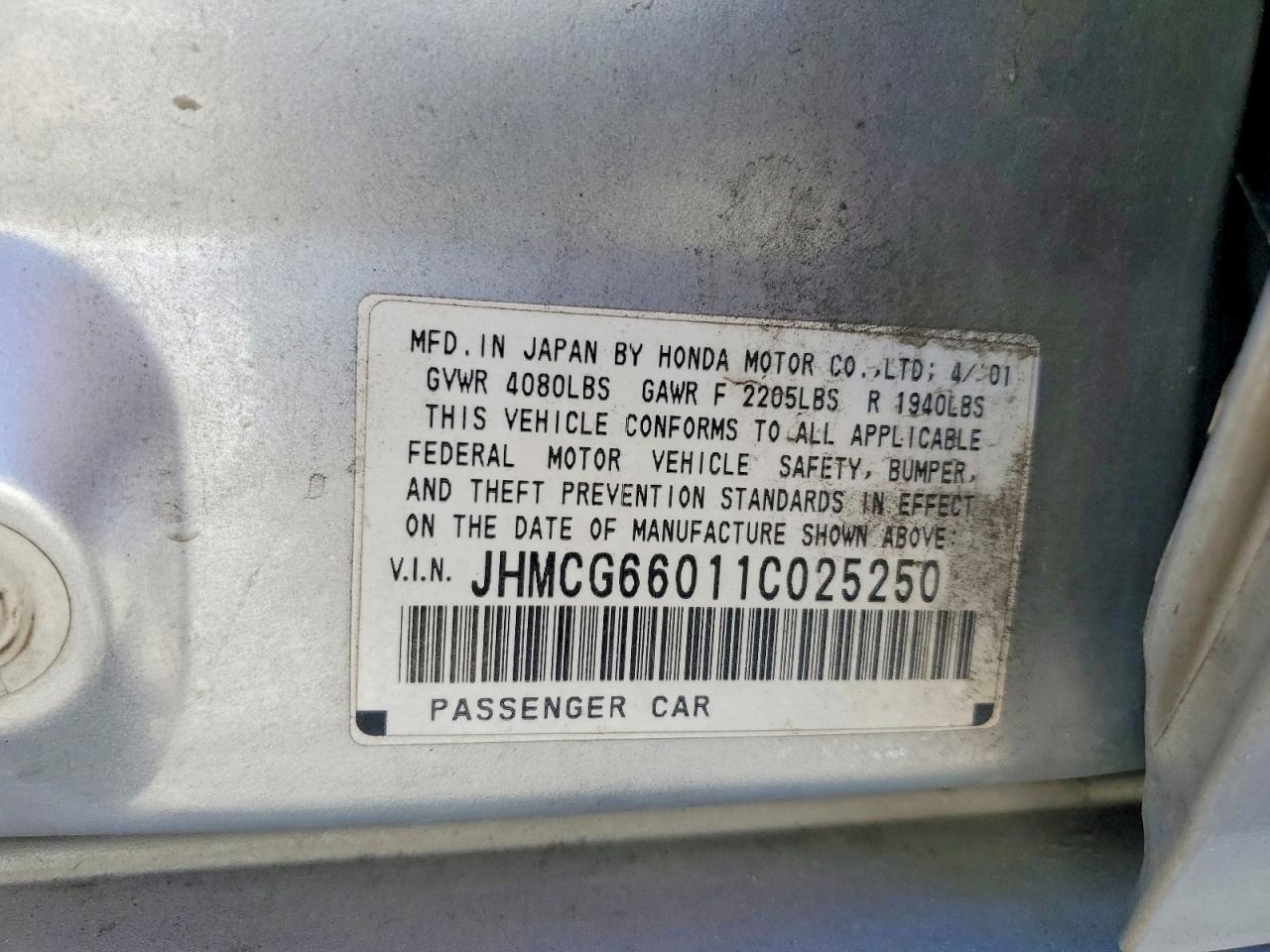 2001 HONDA ACCORD