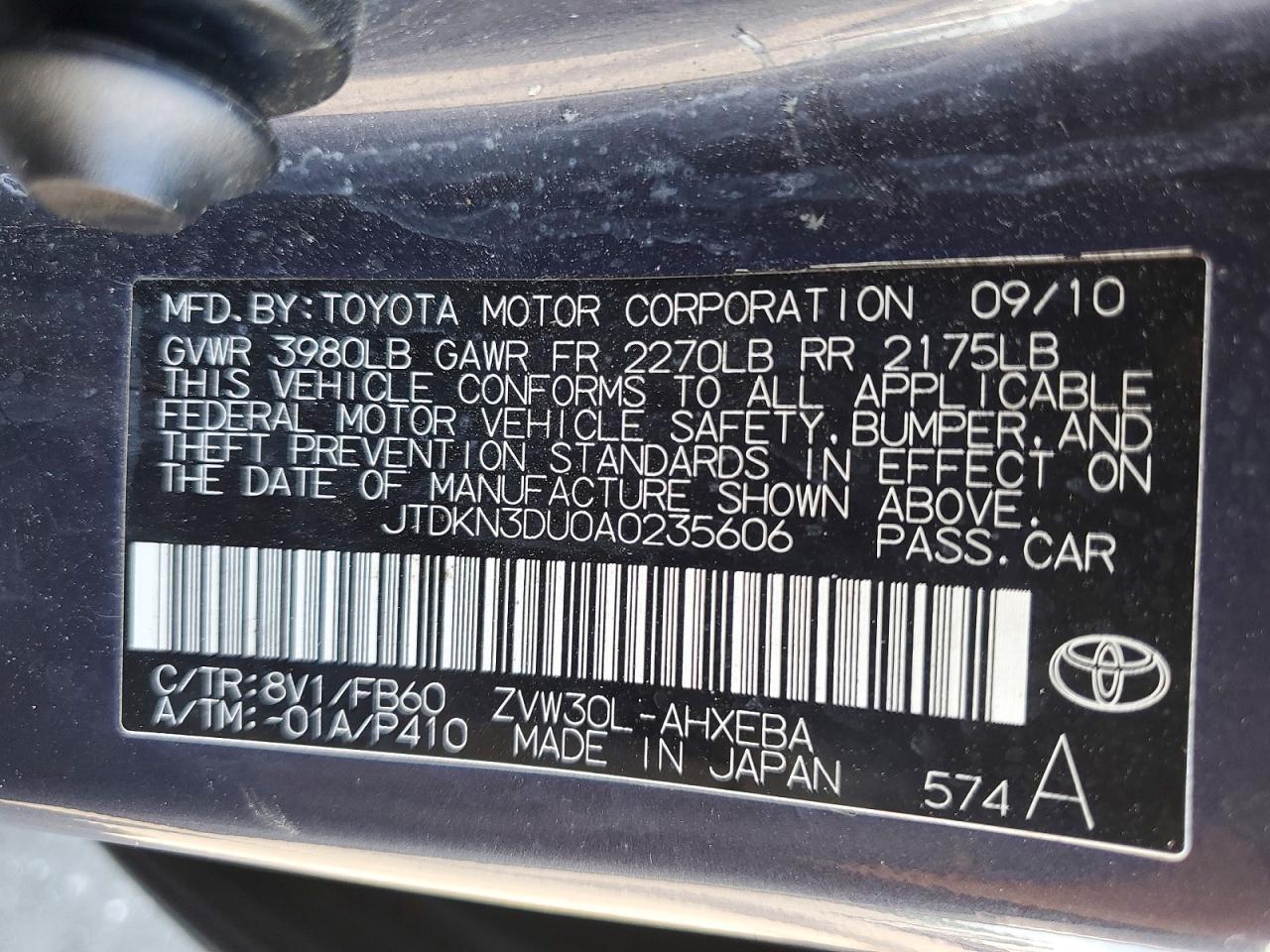 2010 TOYOTA PRIUS