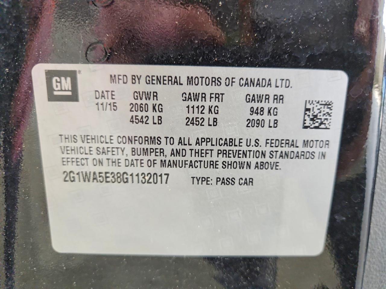 2016 CHEVROLET IMPALA