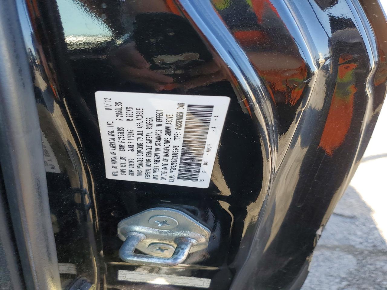 2012 HONDA ACCORD